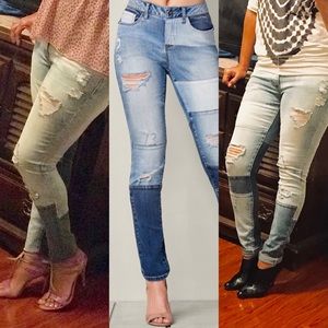 venus patchwork jeans